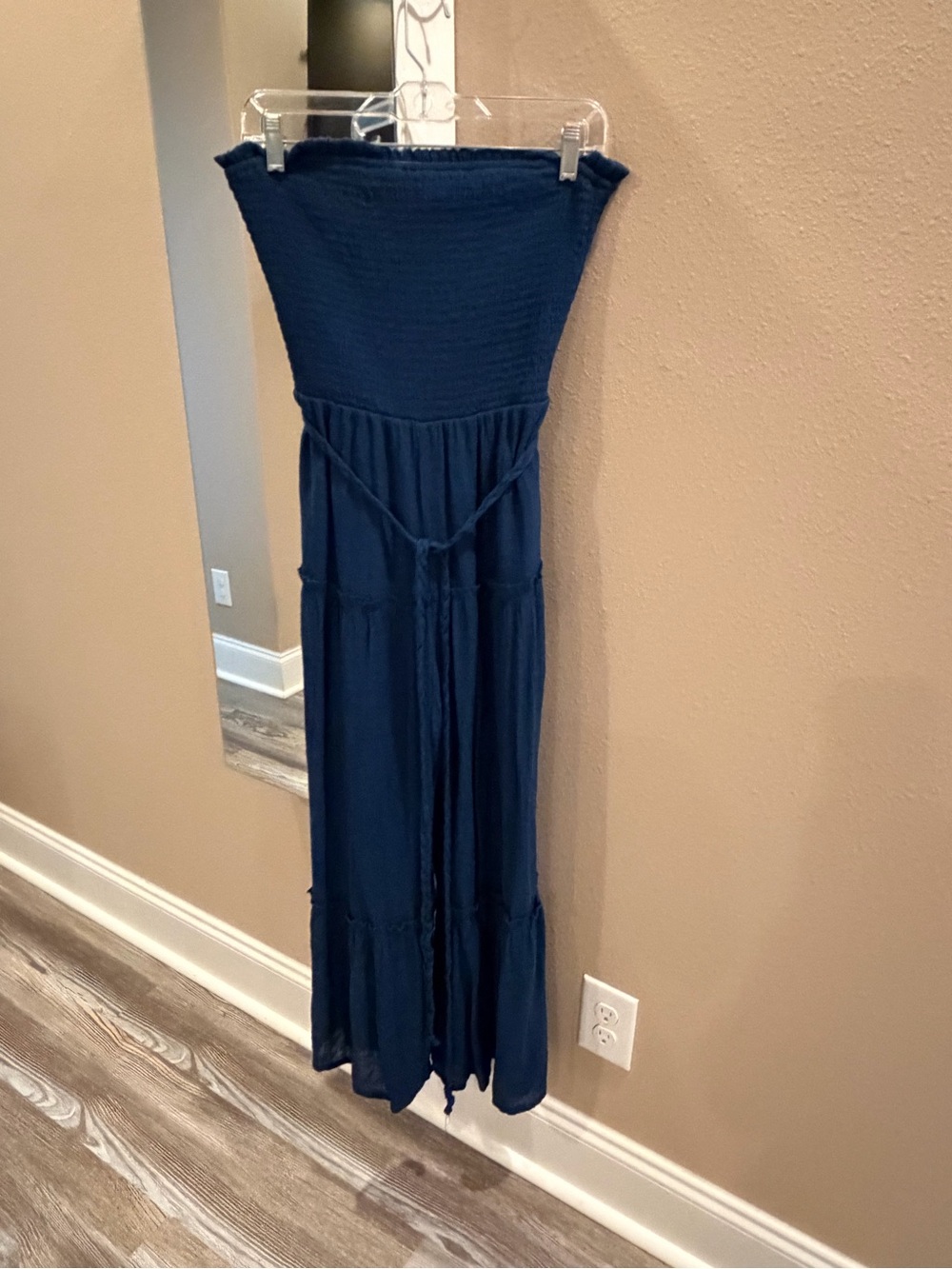 Strapless Navy Blue Maxi Jumpsuit